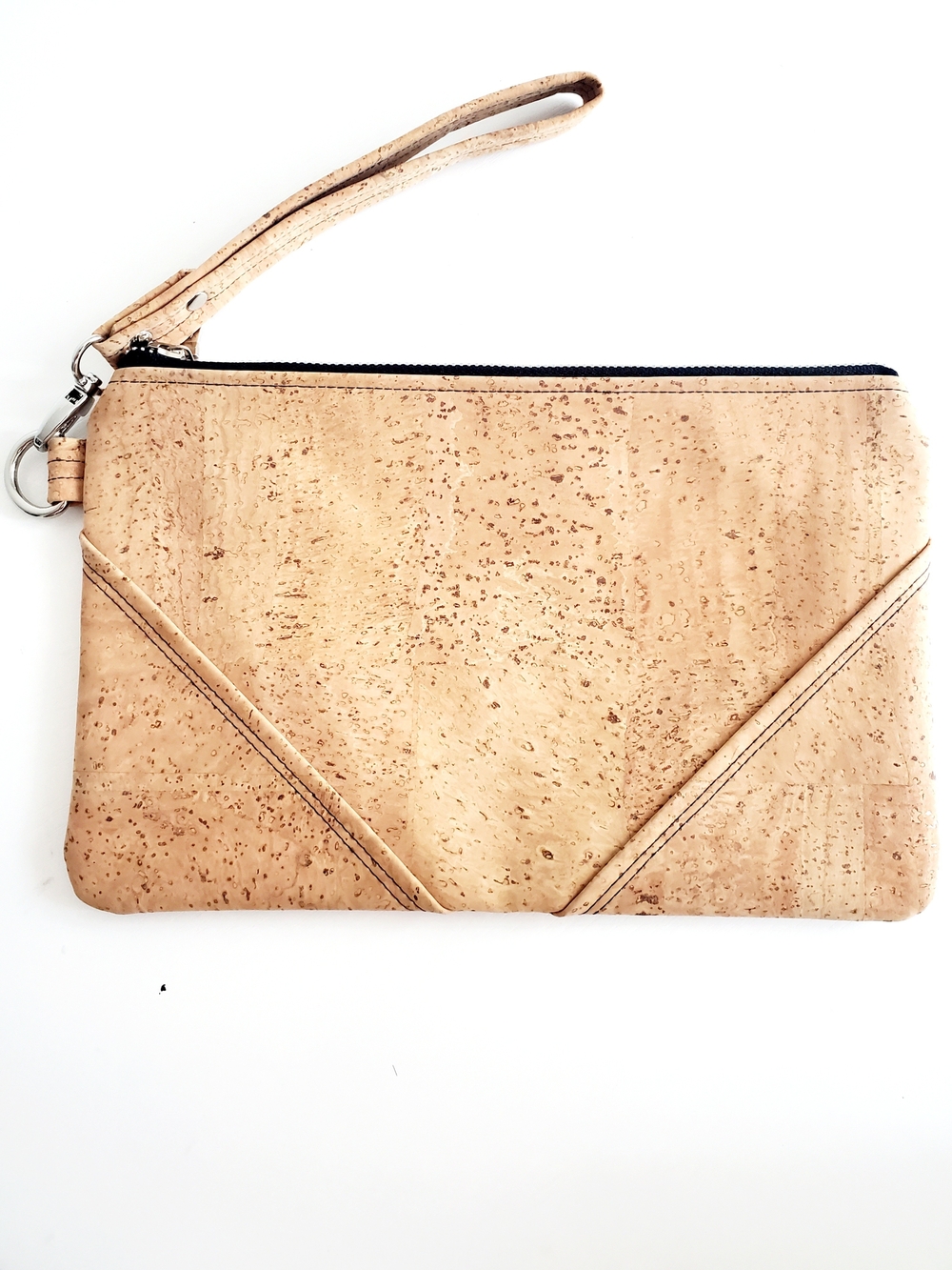 Natural Cork Wristlet Clutch - Beige